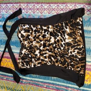 Upstream Tankini Swim Top, 14, Black/brown blk white camo print